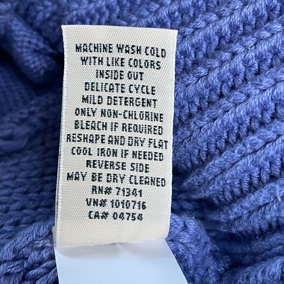 L.L. Bean Chunky Cable Knit Cotton Turtleneck Sweater M — Cozy Cottagecore Pullo - Picture 13 of 14